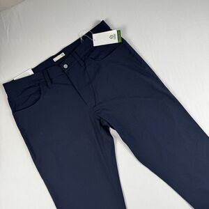 NWT Tasc Motion Tailored Fit Classic Navy Blue Chino Bamboo Pants Mens 36x34